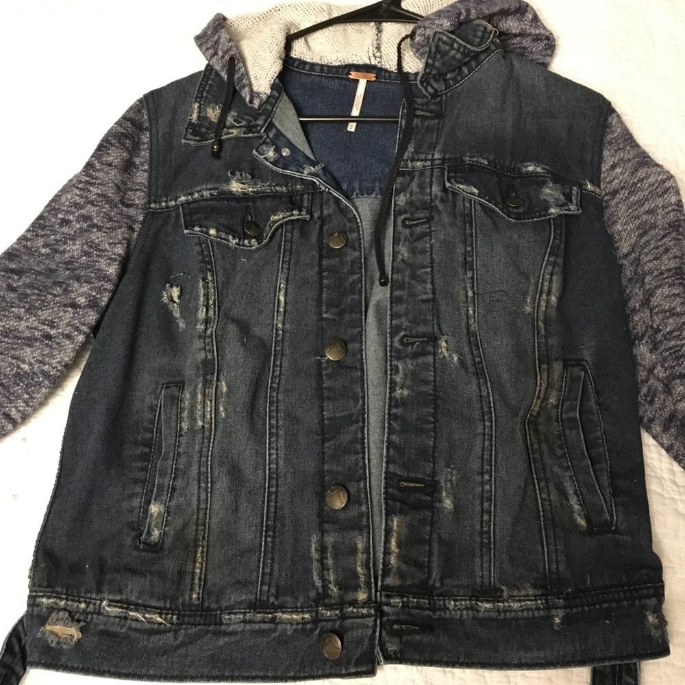 Free people hooded  jean jacket